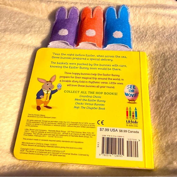 EUC Hoppy Bunnies Book,based movie HOP, Universal Pictures,interactive, Like new - Picture 3 of 7